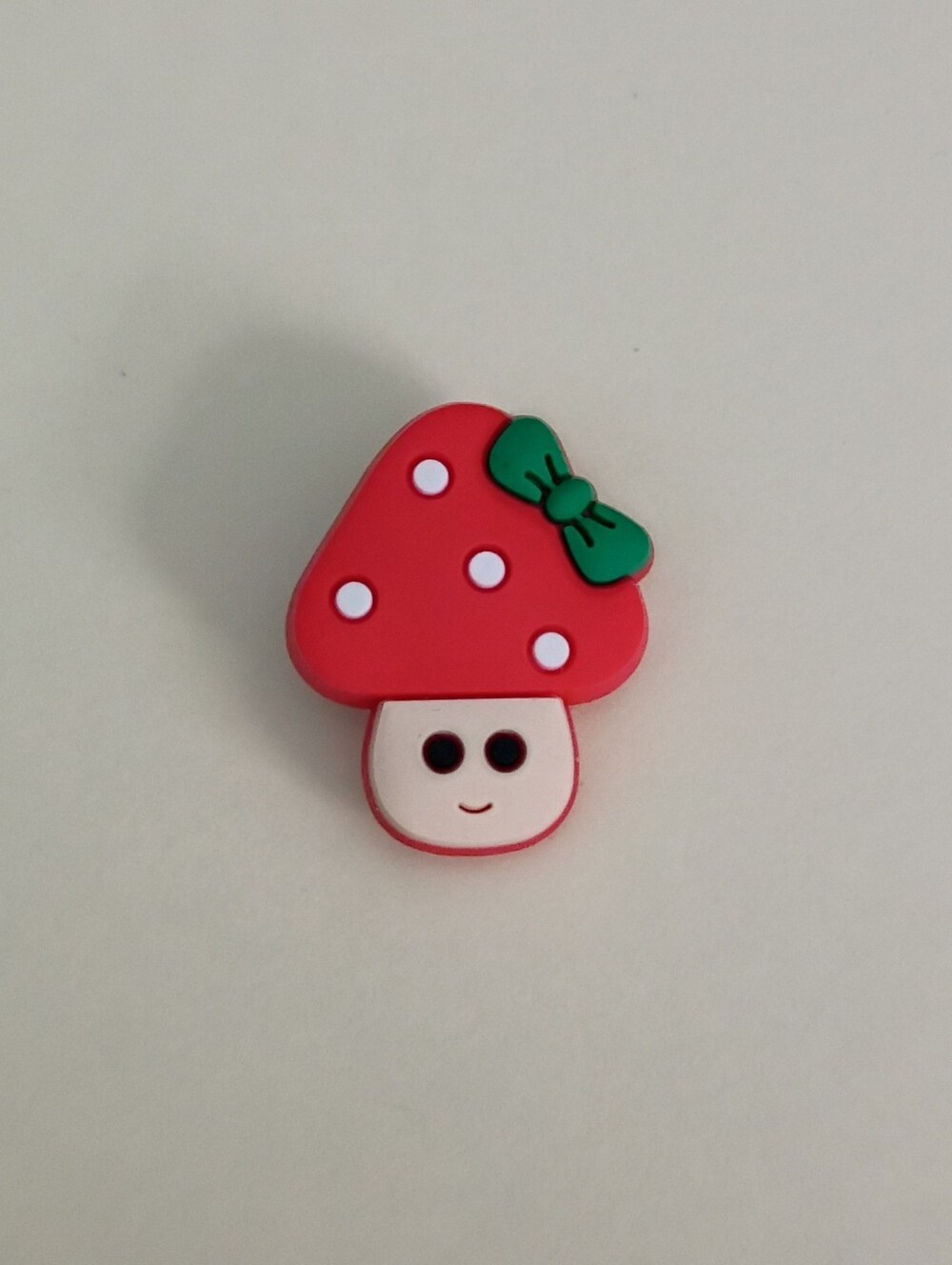 10 for $10 Jibbitz Croc Charm - Smiley Mushroom - Red Cap White Dots Green Bow